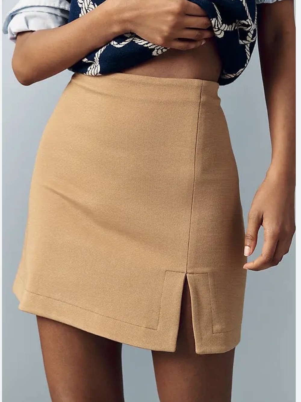 MAEVE Split-Hem Mini Skirt